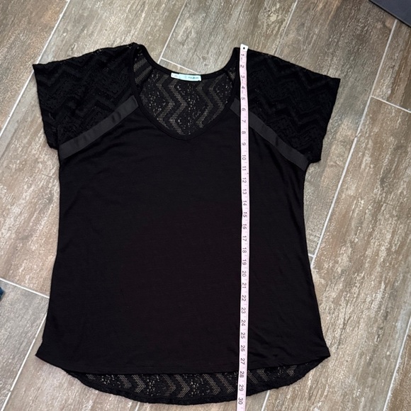 Maurices Black Lace Short Sleeve Blouse - Picture 6 of 6